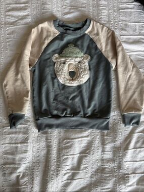 Little Sleepies Two-Tone Green & Cream Bear Sweatshirt